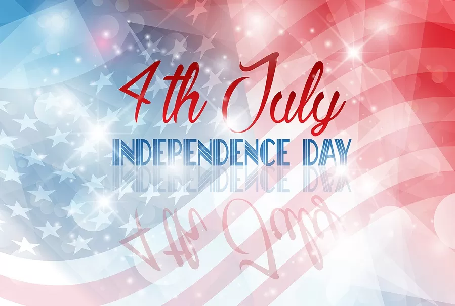 flag background with text 4th July Independence Day
